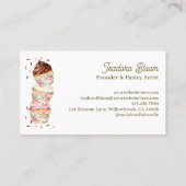 Sweet Treats Cupcakes & Cakes Elegant Floral  名刺 (裏面)