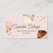Sweet Treats Cupcakes & Cakes Elegant Floral  名刺 (正面)