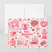 Sweet Treats & Hearts All-Over Love Postcard ポストカード (正面/裏面)