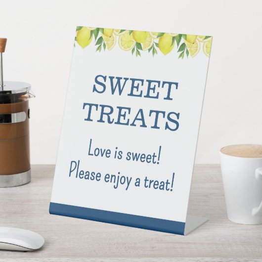 Sweet Treats Lemon Bridal Shower Sign 台座サイン (インサイチュ)