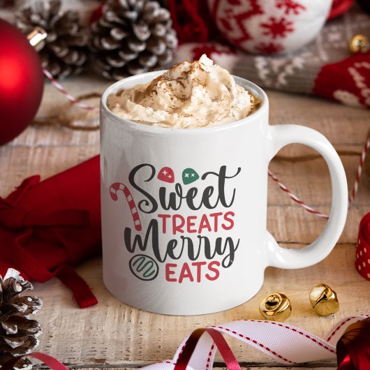 Sweet Treats Merry Eats Cute Christmas コーヒーマグカップ