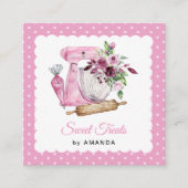 Sweet Treats Pink Thank you スクエア名刺 (正面)