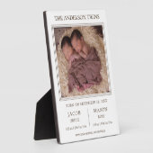 Sweet Twinsモダン写真誕生のお知らせ フォトプラーク (側面)