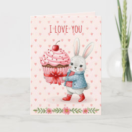 Sweet Valentine Card  With Cute Bunny  シーズンカード