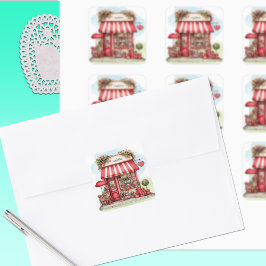 Sweet Valentine Flower Shop Personalized Sticker スクエアシール