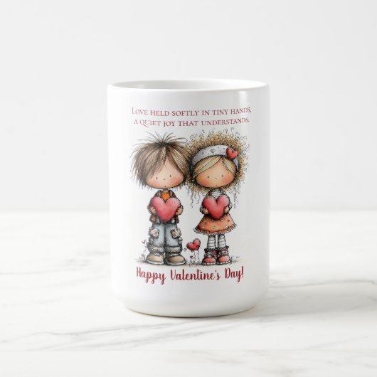 Sweet Valentine Friends – Whimsical Kids  コーヒーマグカップ (中央)