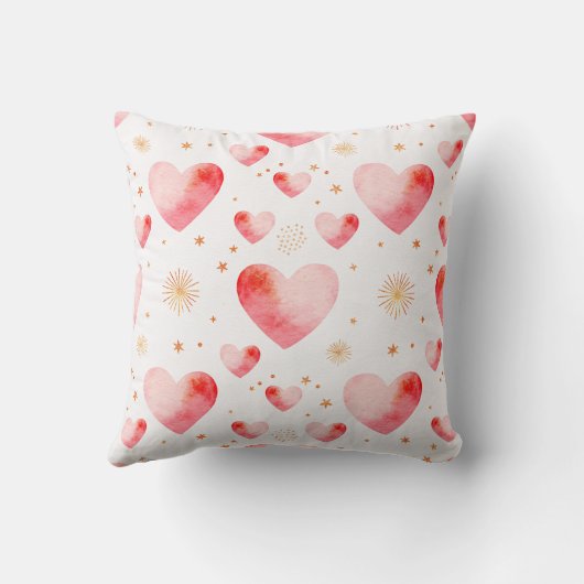 Sweet Valentine Heart Pattern with Golden Glitter クッション (裏面)