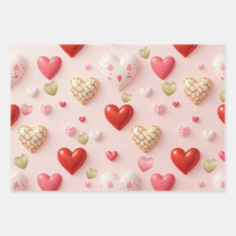 Sweet Valentine Hearts Blush Pink wrapping paper ラッピングペーパーシート