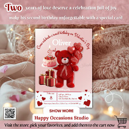 Sweet Valentine’s Birthday Invite – 2nd Birthday 招待状