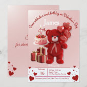 Sweet Valentine’s Birthday Invite – 7th Birthday サンキューカード (正面/裏面)