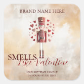 Sweet Valentine’s Day Nutcracker Love Candle Label スクエアシール (正面)