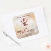 Sweet Valentine’s Day Nutcracker Love Candle Label スクエアシール (封筒)