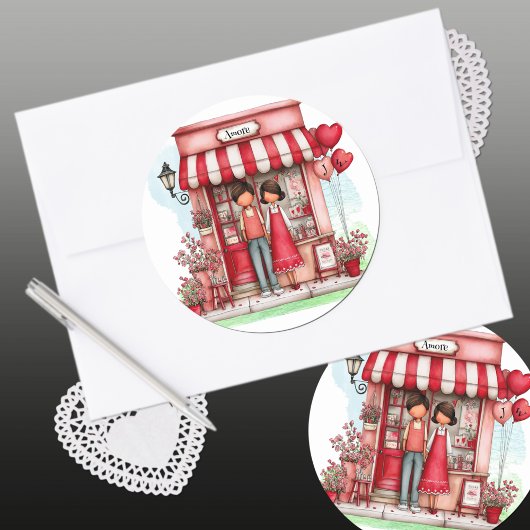 Sweet Valentine Shop カップルモノグラム ラウンドシール