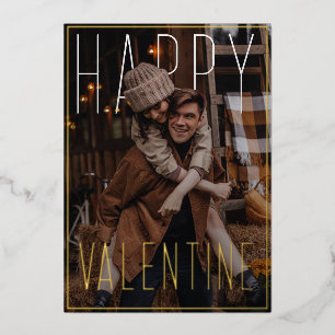 Sweet Valentine Wishes Lovely Couple PhotoPop 箔シーズンカード