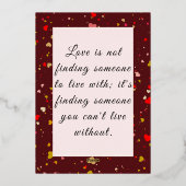 Sweet Valentine Wishes Lovely Couple PhotoPop 箔シーズンカード (裏面)