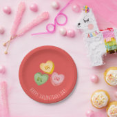 Sweet Valentine's Day Conversation Hearts Playful ペーパープレート (パーティー)