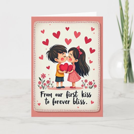 Sweet Valentines Day Kiss Card カード (正面)