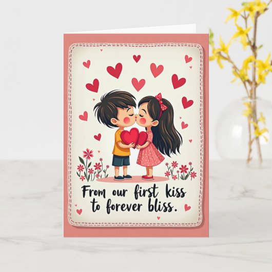Sweet Valentines Day Kiss Card カード (黄色い花)