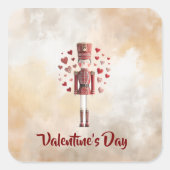 Sweet Valentine's Day Nutcracker Romantic Sticker スクエアシール (正面)