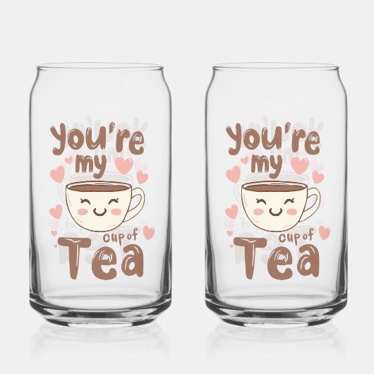 Sweet Valentine's Day Tea Lover Quote ガラス缶 (正面)