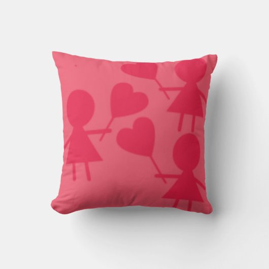 SWEET VALENTINE'S DAY TOSS PILLOW - PINK GIVES クッション (正面)