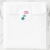 Sweet Valentines gift - I turtley love you Sticker スクエアシール (バッグ)