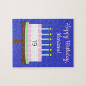 Sweet, Vanilla Birthday Cake: Blue ジグソーパズル (横)