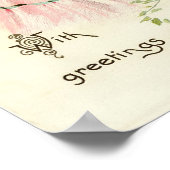 Sweet Vintage 1907 Birthday Bouquet Wishes ポスター (角)