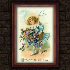 Sweet Vintage 1908 フラワーガール 誕生日ポスター ポスター