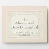 Sweet Vintage Book Title Personalized Baby Sign フォトプラーク (正面)