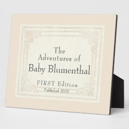 Sweet Vintage Book Title Personalized Baby Sign フォトプラーク