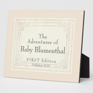 Sweet Vintage Book Title Personalized Baby Sign フォトプラーク
