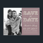 Sweet Vintage Wedding Save The Date - Plum 案内ポストカード<br><div class="desc">スタイリッシュにあなたの友人や家族に良いニュースを発表し、彼らはあなたの大きな日のために日付を保存することを確認！他の色でも使用可能。スタンプやスタンプのマッチングも可能。デザイン© berryberrysweet.com</div>