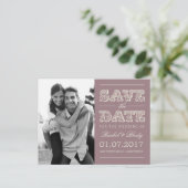 Sweet Vintage Wedding Save The Date - Plum 案内ポストカード (スタンド正面)