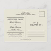 Sweet Vintage Wedding Save The Date - Plum 案内ポストカード (裏面)