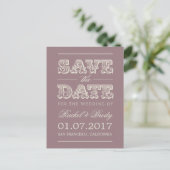Sweet Vintage Wedding Save The Date - Plum 案内ポストカード (スタンド正面)