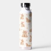 Sweet Watercolor Bunnies & Flowers Pattern ウォーターボトル (左面)