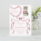 Sweet Watercolor Bunny Baby Shower  招待状 (スタンド正面)