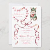Sweet Watercolor Bunny Baby Shower  招待状 (正面)