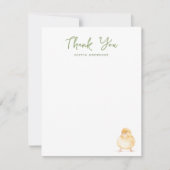 Sweet Watercolor Chick Baby Shower  サンキューカード (正面)