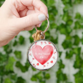 Sweet Watercolor Heart Valentine Keychain キーホルダー (手)