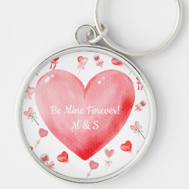 Sweet Watercolor Heart Valentine Keychain キーホルダー