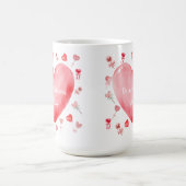 Sweet Watercolor Heart Valentine Mug コーヒーマグカップ (中央)