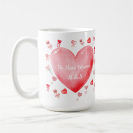 Sweet Watercolor Heart Valentine Mug コーヒーマグカップ