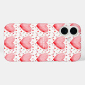 Sweet Watercolor Heart Valentine Phone Case Case-Mate iPhoneケース (裏面 (横))