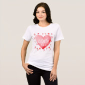 Sweet Watercolor Heart Valentine T-Shirt トライブレンドＴシャツ (正面全面)