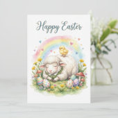 Sweet Watercolor Sheep Easter Card シーズンカード (スタンド正面)