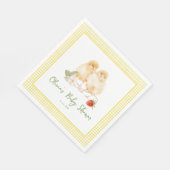 Sweet Watercolor Strawberry Chicks Baby Shower スタンダードランチョンナプキン (角)