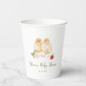 Sweet Watercolor Strawberry Chicks Baby Shower 紙コップ (裏面)