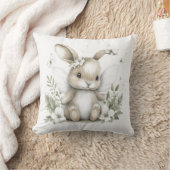 Sweet watercolour fairy bunny illustration クッション (ブランケット)